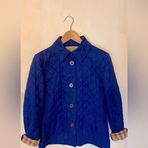 Burberry Blue Puffer Jacket Quilted Design
